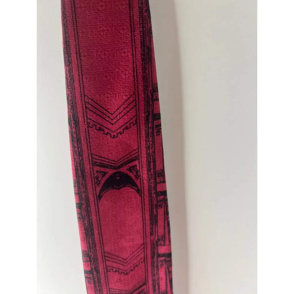 Vintage 1992 MAD Magazine Alfred E Neuman‎ Silk Tie Red Burgundy Camera NWT 90s